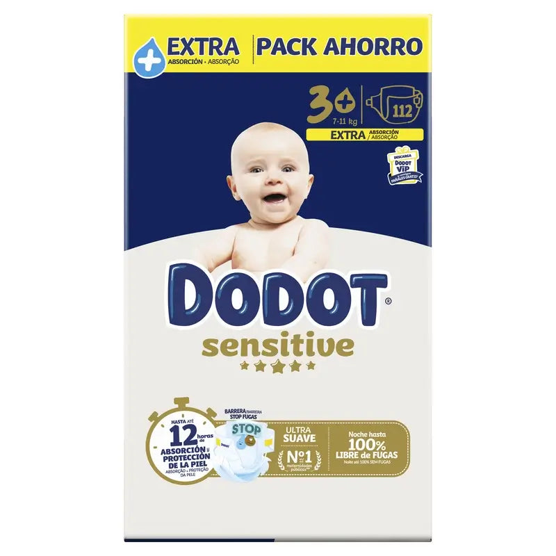 Dodot Sensitive Extra-Box Taglia 3+, 112 pannolini