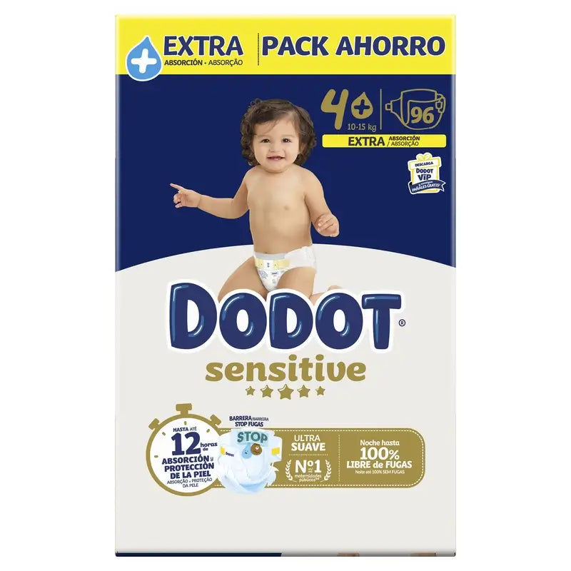 Dodot Sensitive Extra-Box taglia 4+, 96 pannolini