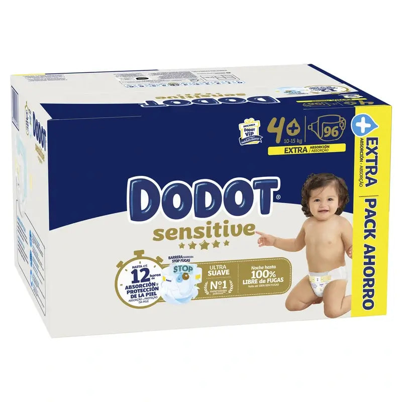 Dodot Sensitive Extra-Box taglia 4+, 96 pannolini
