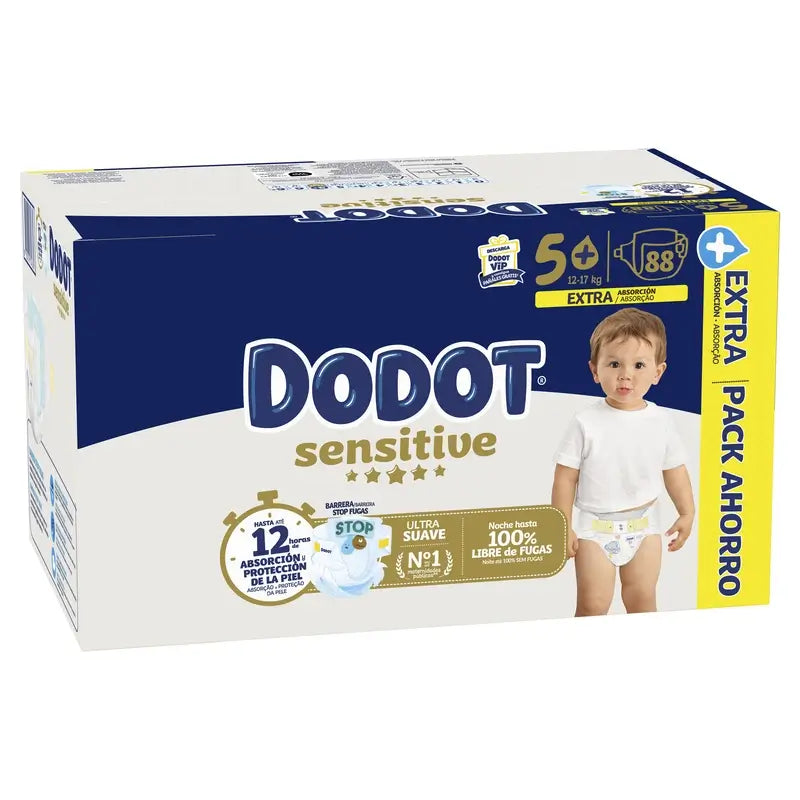 Dodot Sensitive Extra-Box Taglia 5+, 88 pannolini