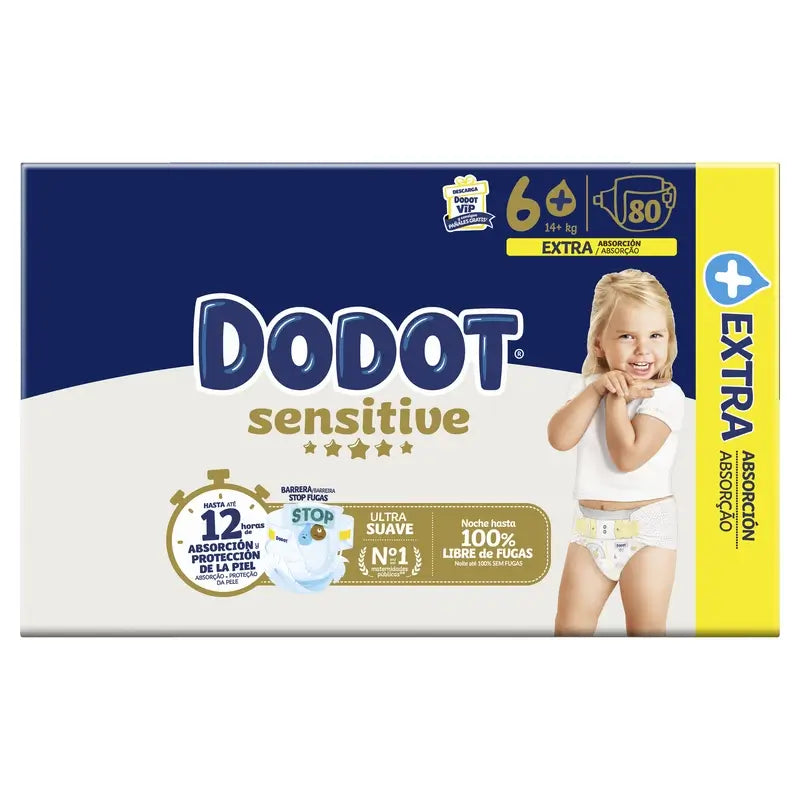 Dodot Sensitive Extra-Box taglia 6+, 80 pannolini