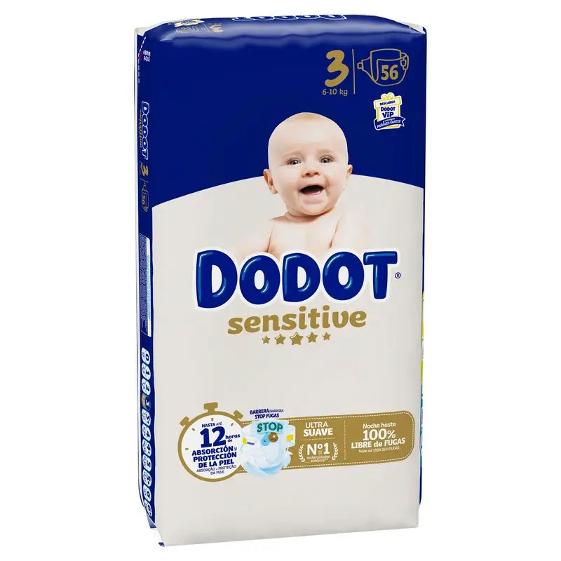 Dodot Sensitive Taglia 3 (6-10 Kg), 56 pannolini