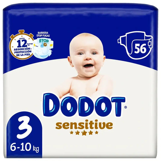 Dodot Sensitive Taglia 3 (6-10 Kg), 56 pannolini