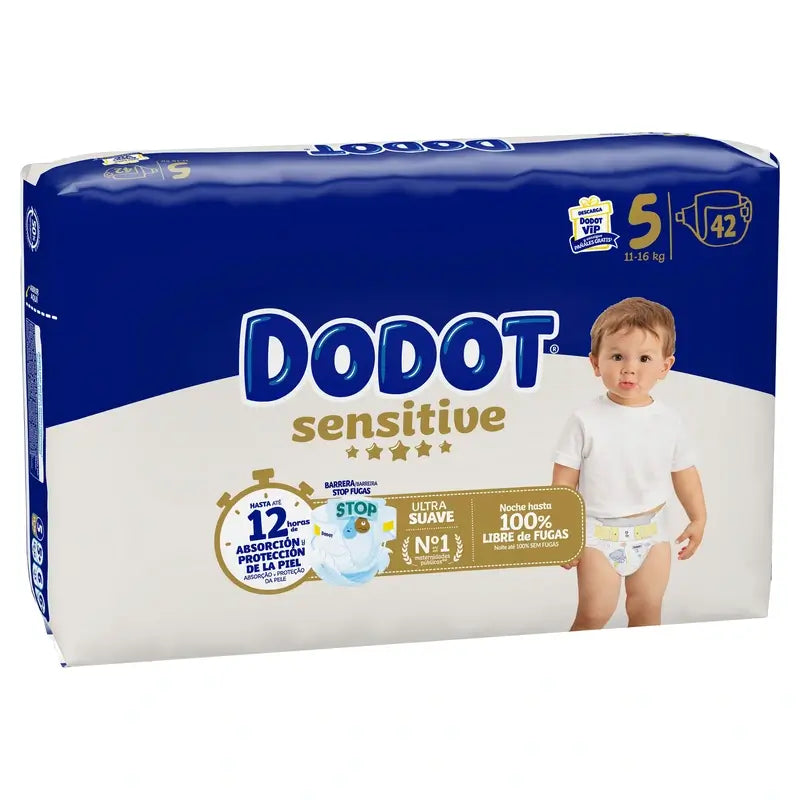 Dodot Sensitive Taglia 5 (12-16 Kg), 42 pannolini