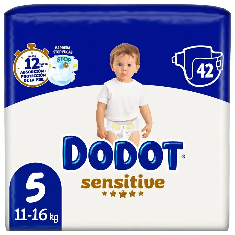 Dodot Sensitive Taglia 5 (12-16 Kg), 42 pannolini