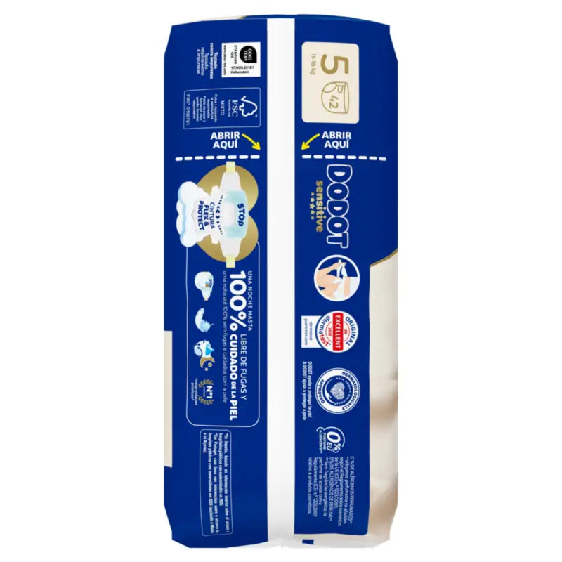 Dodot Sensitive Taglia 5 (12-16 Kg), 42 pannolini