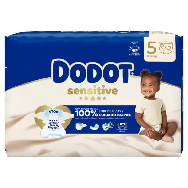 Dodot Sensitive Taglia 5 (12-16 Kg), 42 pannolini