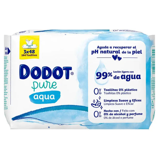 Dodot Dodot Aqua Plastic Free Wipes 3x48, 144 pcs.