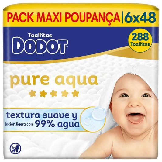 Salviette Dodot Pure Aqua, 6x48, 288 pz.