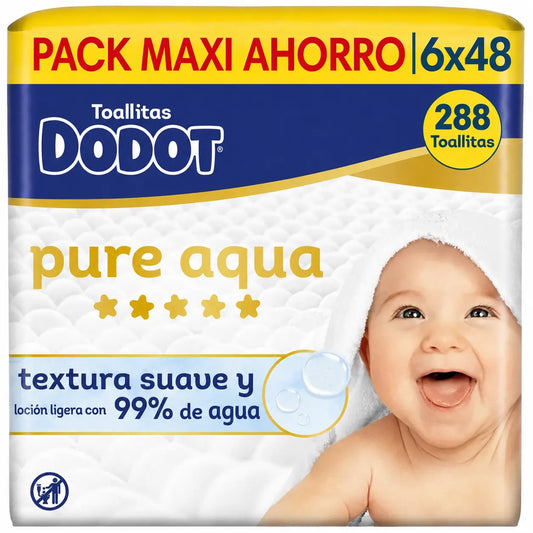 Salviette Dodot Pure Aqua, 6x48, 288 pz.