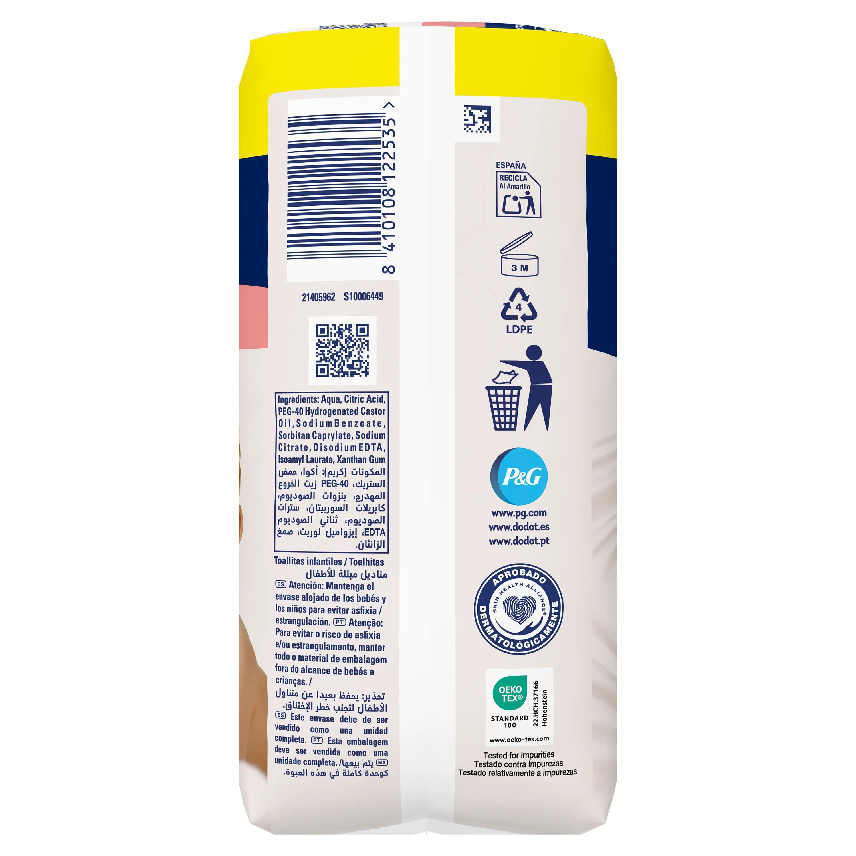 Dodot Salviette sensibili, 4x56, 224 pezzi (20% GRATIS)