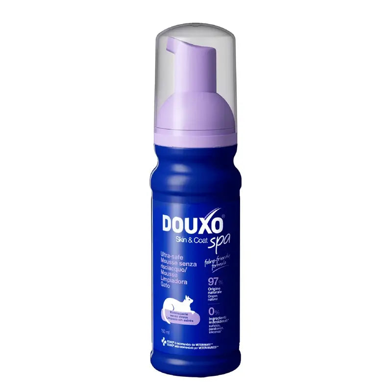 Douxo Skin & Coat Spa Detergente ultra delicato per la pulizia dei gatti senza stress, 150 ml