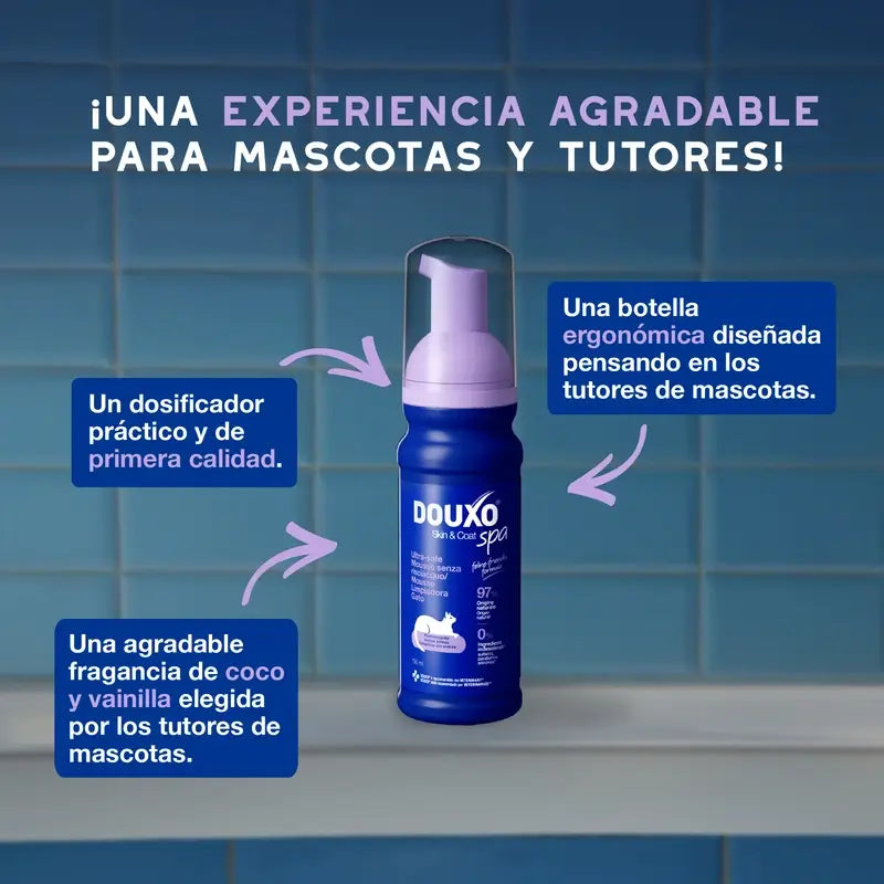 Douxo Skin & Coat Spa Detergente ultra delicato per la pulizia dei gatti senza stress, 150 ml