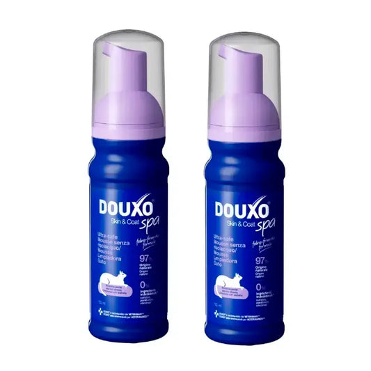 Douxo Skin & Coat Spa Detergente ultra delicato per la pulizia dei gatti senza stress, confezione da 2 x 150 ml