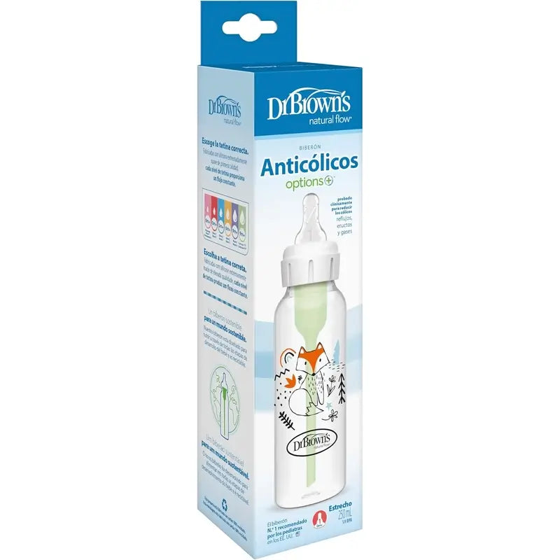 Flacone standard Dr.Brown's Opzioni+ Fox, 250 ml