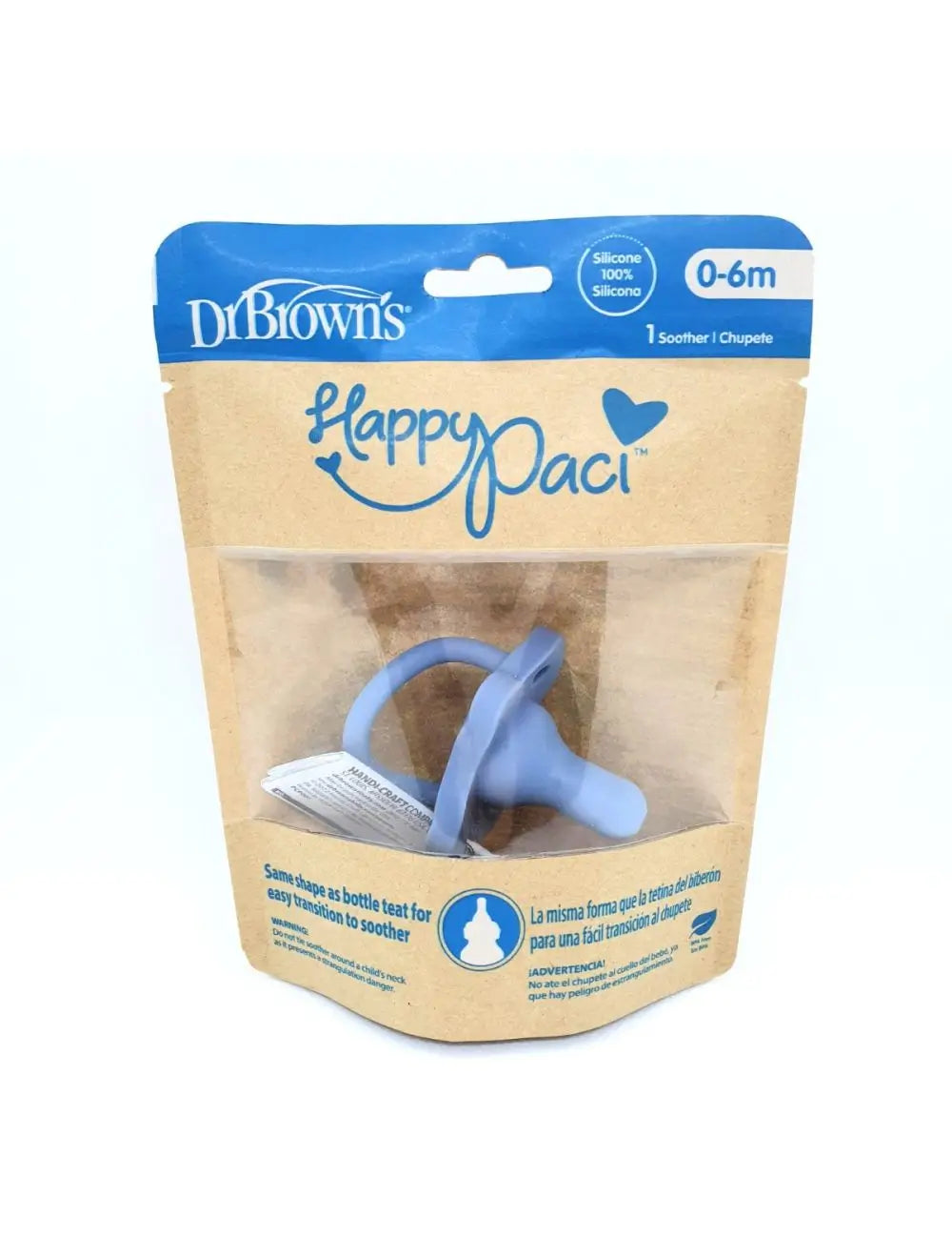 Dr.Brown's Silicone Soother 1 Piece 0 Months Blue Happypaci, 1 Piece