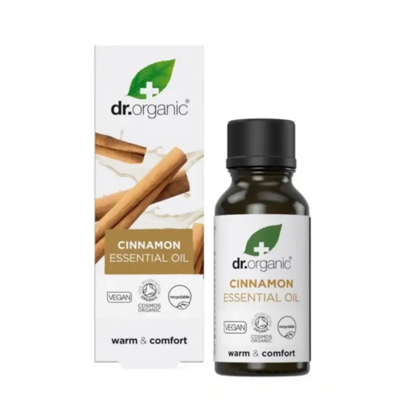 Dr.Organic Olio essenziale di cannella di Ceylon biologico e puro al 100%, 10 ml