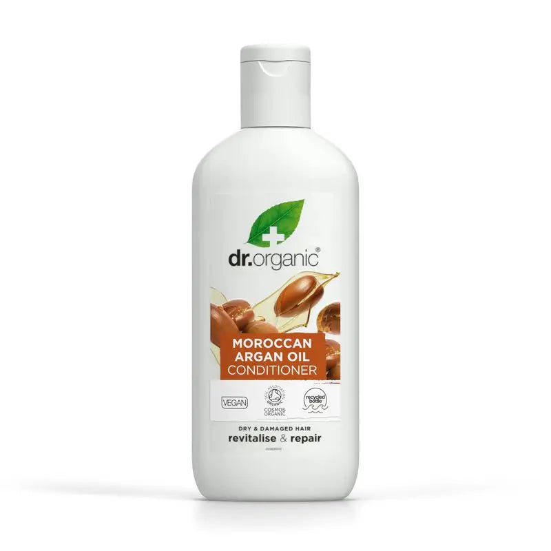 Balsamo all'olio di argan Dr.Organic per capelli secchi o danneggiati, 265 ml
