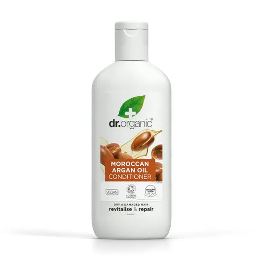 Balsamo all'olio di argan Dr.Organic per capelli secchi o danneggiati, 265 ml