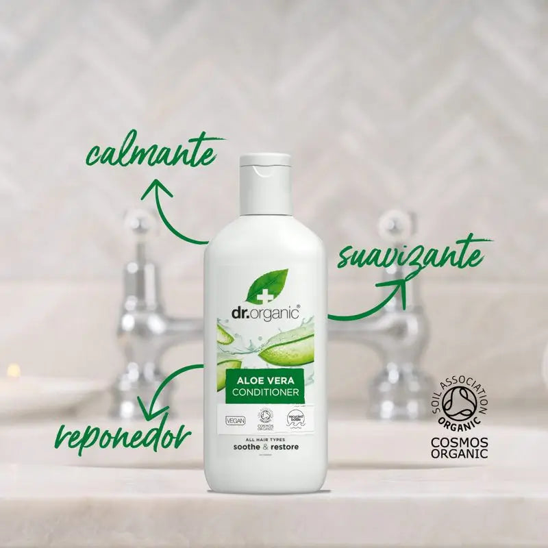 Dr.Organic Balsamo all'aloe vera per tutti i tipi di capelli, 265 ml