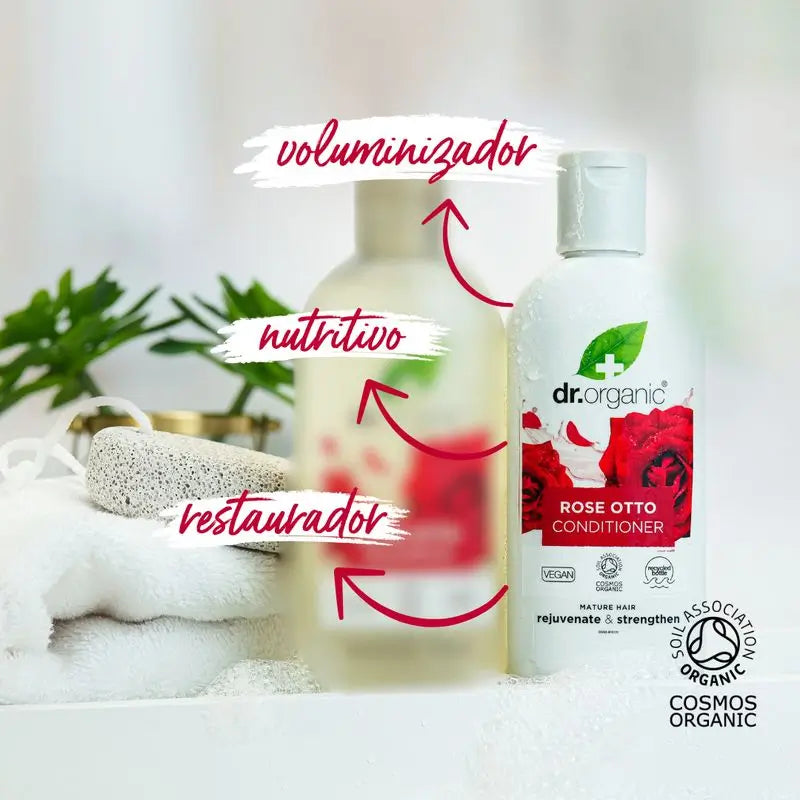 Dr.Organic Rosa Damascena Balsamo per capelli maturi, 265 ml