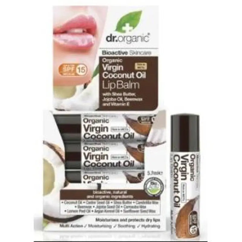 Dr. Organic Lip Balm Olio di cocco biologico 5,7Ml.