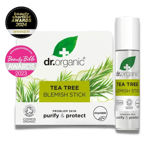 Dr.Organic Tea Tree Stick per brufoli e imperfezioni della pelle acneica e grassa, 8 g
