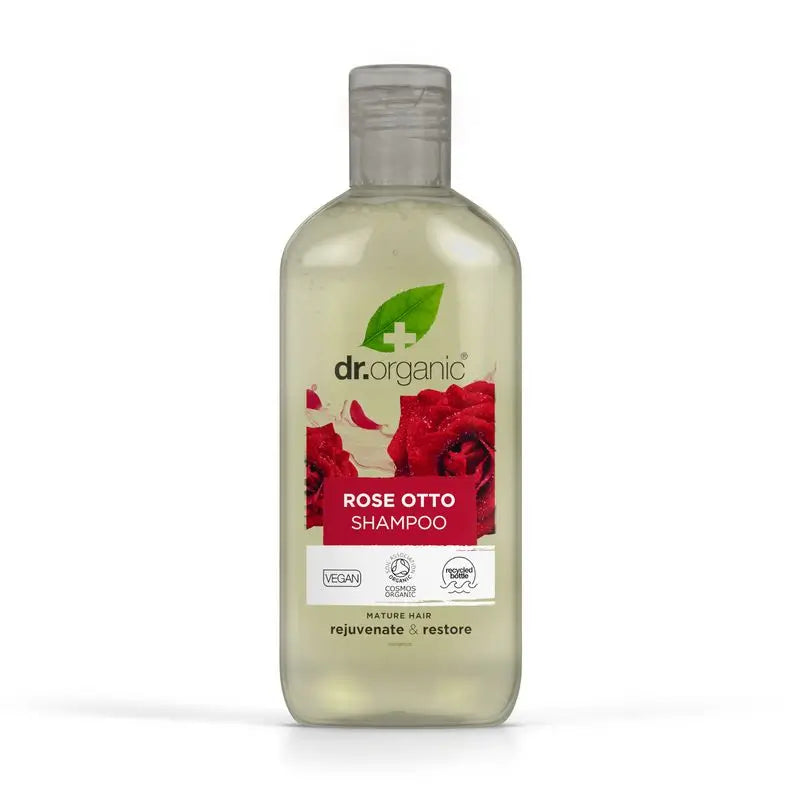 Shampoo per capelli maturi alla Rosa Damascena Dr.Organic, 265 ml