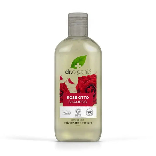 Shampoo per capelli maturi alla Rosa Damascena Dr.Organic, 265 ml