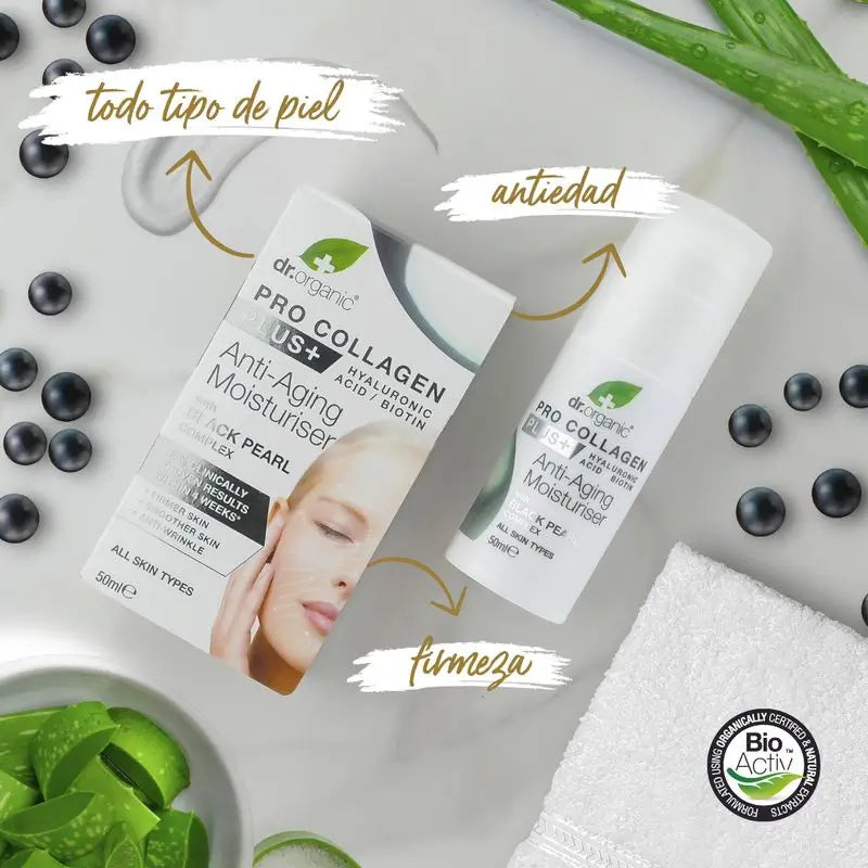 Dr.Organic Procollagen Crema viso anti-età per tutti i tipi di pelle, 50 ml