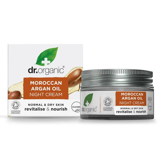 Crema notte all'olio di argan Dr.Organic Pelle normale e secca, 50 ml
