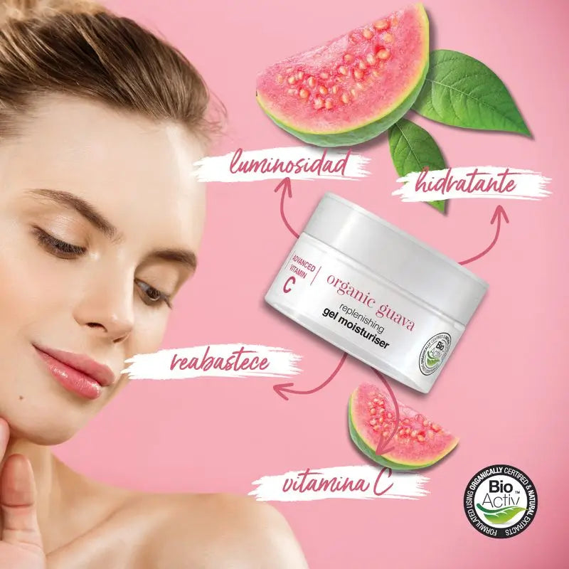 Dr.Organic Guava Guava Crema Gel Viso Illuminante, Vitamina C, 50 ml