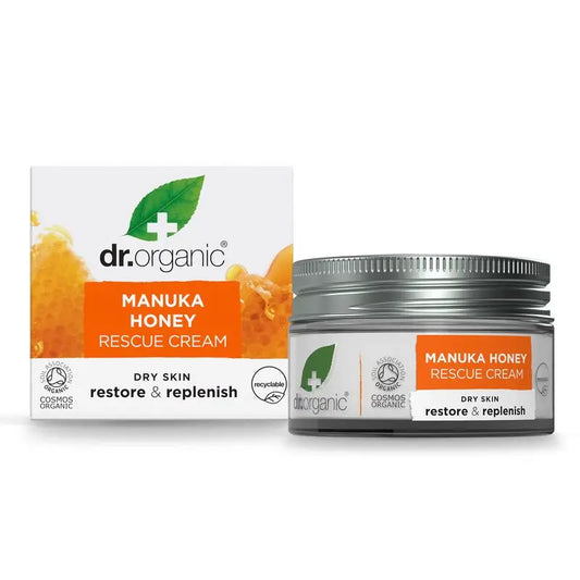 Dr.Organic Miele di Manuka Rescue Cream Pelle secca e sensibile, 50 ml