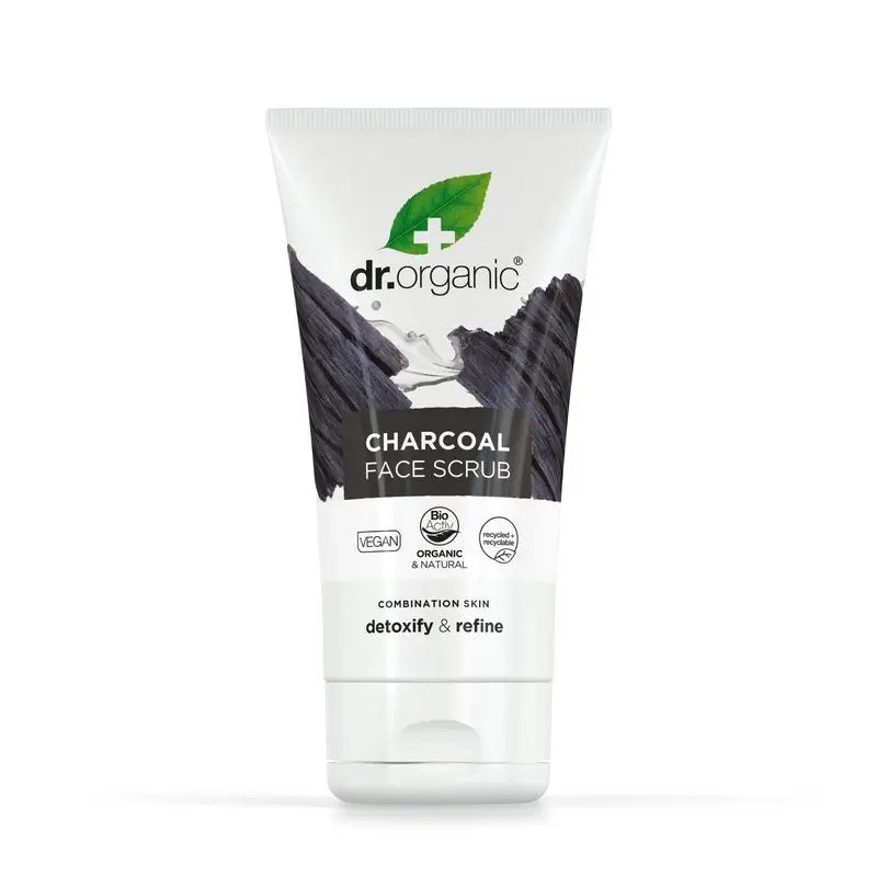 Dr.Organic Scrub viso al carbone attivo per pelle grassa, 125 ml