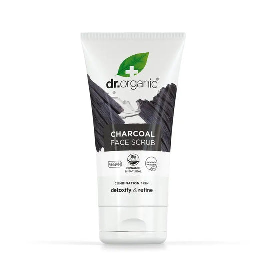 Dr.Organic Scrub viso al carbone attivo per pelle grassa, 125 ml