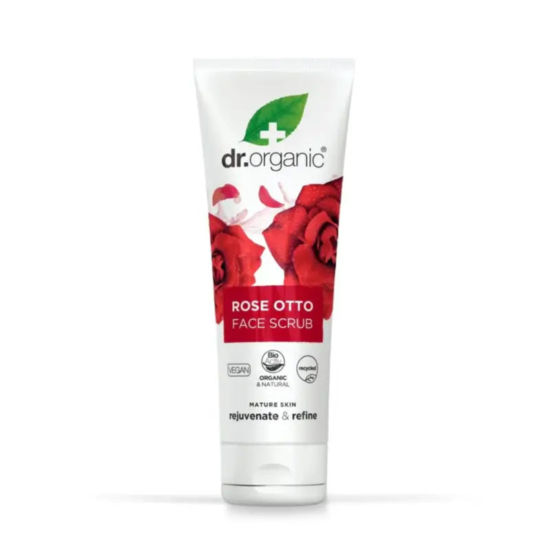 Dr.Organic Rosa Damascena Scrub viso per pelli mature, 125 ml