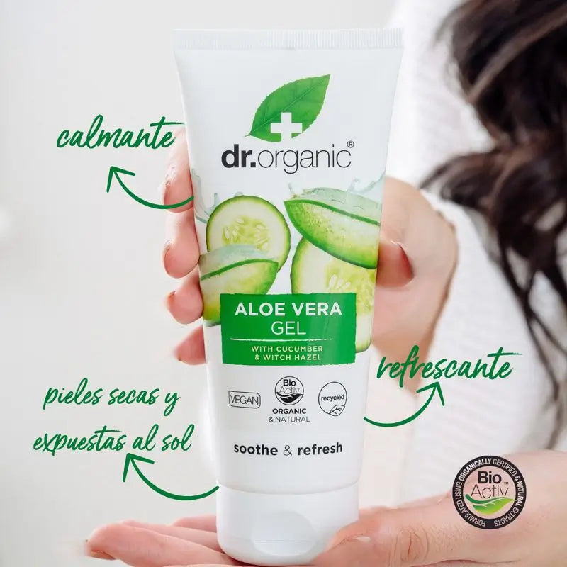 Dr.Organic Gel corpo idratante all'aloe vera per tutti i tipi di pelle, 200 ml