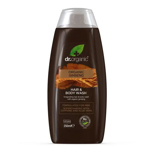 Gel per bagno e capelli al ginseng biologico Dr. Organic 250ml.