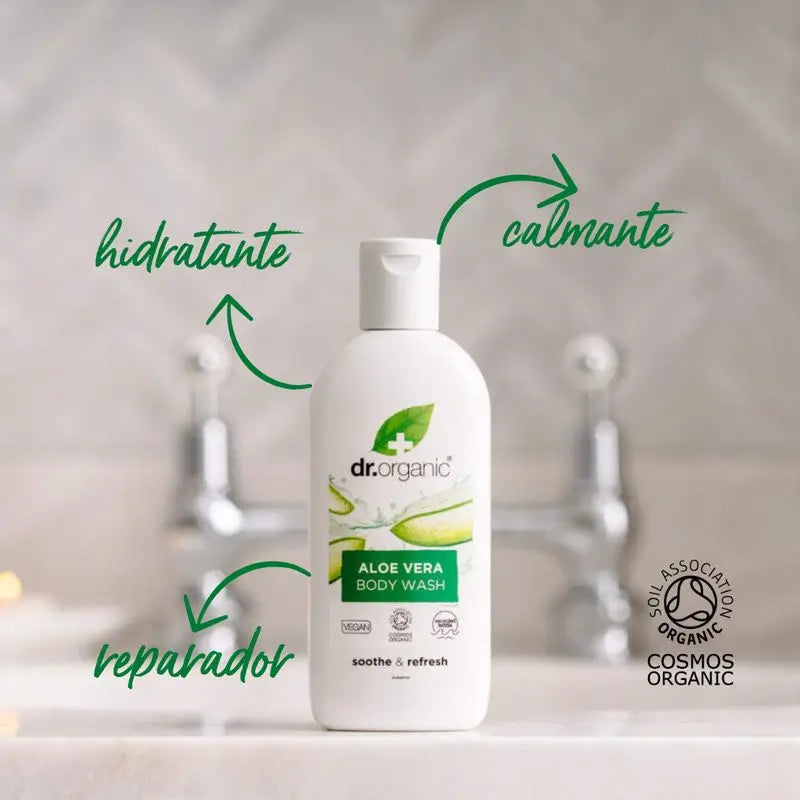 Dr.Organic Gel doccia all'aloe vera per tutti i tipi di pelle, 250 ml