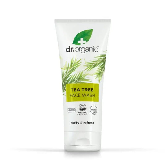 Dr.Organic Tea Tree Detergente viso pelle grassa, 200 ml