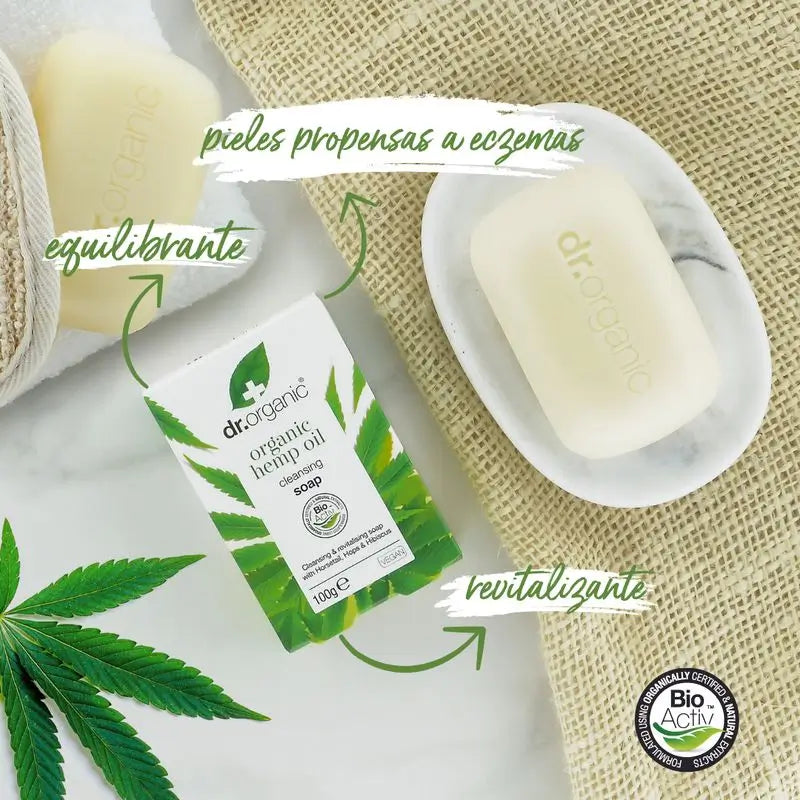 Sapone all'olio di canapa biologico Dr. Organic 100Gr.