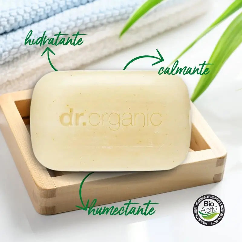 Barretta di sapone all'aloe vera Dr.Organic per tutti i tipi di pelle, 100 gr