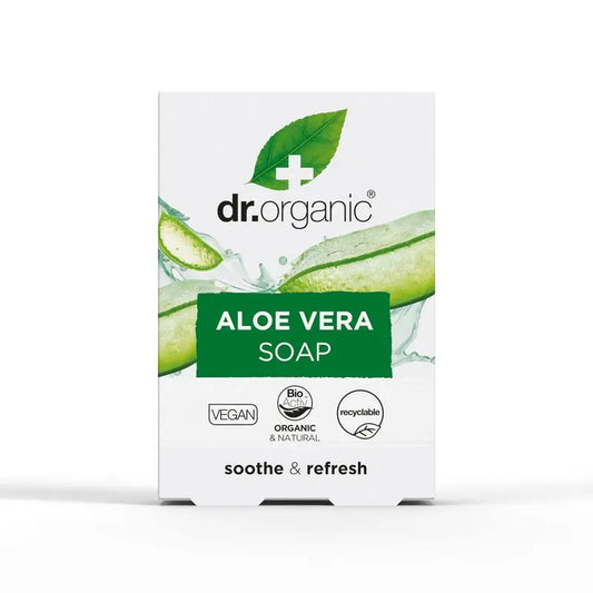Barretta di sapone all'aloe vera Dr.Organic per tutti i tipi di pelle, 100 gr