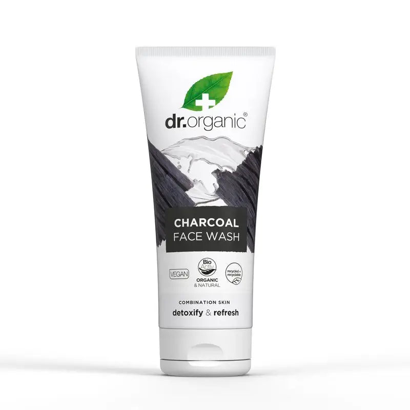 Dr.Organic Detergente viso al carbone attivo per pelli grasse, 200 ml