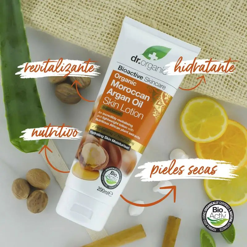 Lozione per il corpo all'olio di argan Dr. Organic 200Ml.