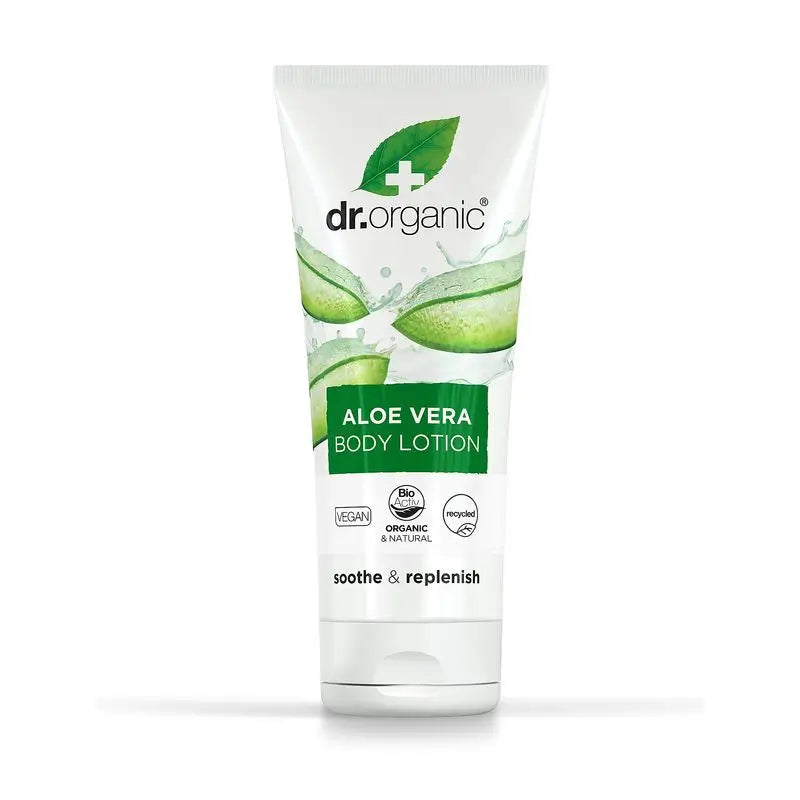 Dr.Organic Lozione per il corpo all'aloe vera per tutti i tipi di pelle, 200 ml