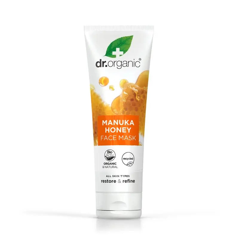 Dr.Organic Maschera viso al miele di Manuka per pelli secche e sensibili, 125 ml