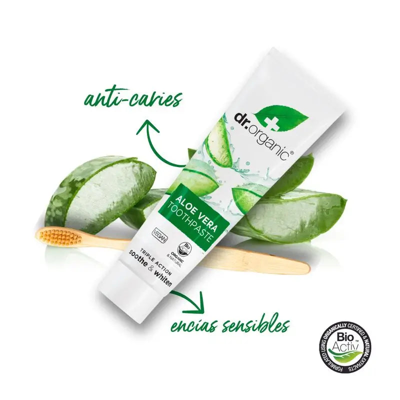 Dentifricio per gengive sensibili Dr.Organic Aloe Vera, 100 ml