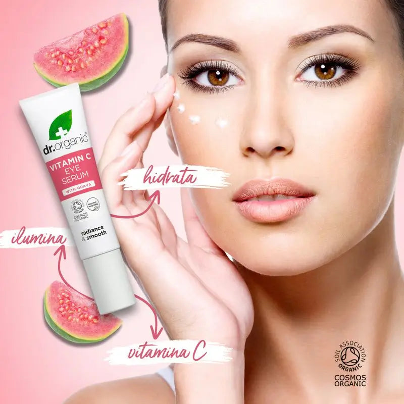 Siero illuminante per il contorno occhi Dr.Organic Guava, 265 ml