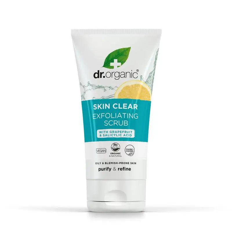 Dr.Organic Skin Clear Esfoliante viso pelle acneica o grassa, 150 ml